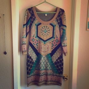 Francesca’s Knitwear Patterned Sweater Dress